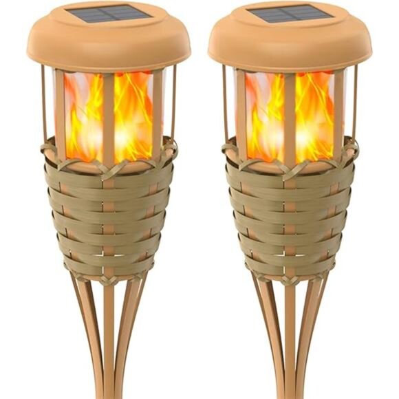 Flickering Flames Solar Powered Lights - Upgraded Solar Torches Waterproof - Picture 6 of 6